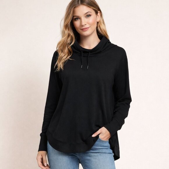 Athletic Works Tops - Athletic Works Black Modal Blend Women's Lightweight Sweatshirt Hoodie Size M